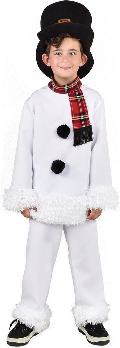 Sneeuwman & Sneeuw Kostuum | Ollie De Warme Sneeuwpop | Jongen | Maat 104-116 | Kerst | Verkleedkleding